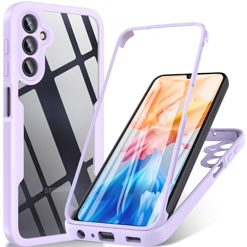 BESINPO Für Samsung Galaxy A25 5g Hülle, Samsung Galaxy A25 Hülle, 360° Rundumschutz Robust Case Stoßfest Handyhülle Mit Eingebautem Displayschutz, Schutzhülle für Samsung A25 (Helles Lila) von BESINPO