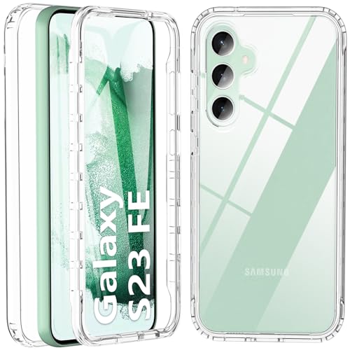 BESINPO Für Samsung Galaxy S23 FE Hülle,S23 FE Hülle, TPU Displayschutz 360 Grad Rundumschutz Silikon Robuste Handyhülle Schutzhülle Outdoor Bumper Cover Case für Samsung S23 FE 5G(Transparent) von BESINPO