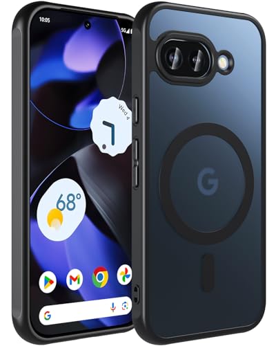 BESINPO Magnetisch Für Google Pixel 9A Hülle, Militärschutz Handyhülle Pixel 9A Stoßfest Kratzfest Robust Schutzhülle Matt Transluzente Dünn Case Cover (Schwarz) von BESINPO