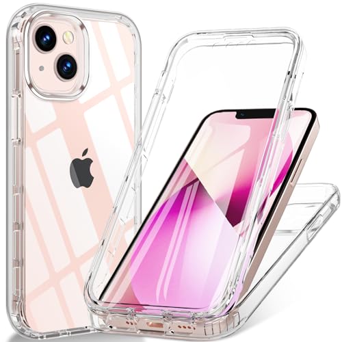 BESINPO Schutzhülle für iPhone 13 Mini, 360° Rundumschutz [mit integriertem Displayschutz], berührungsempfindlich, stoßfest, militärische Qualität, TPU-Stoßdämpfer, transparent, für iPhone 13 Mini, von BESINPO