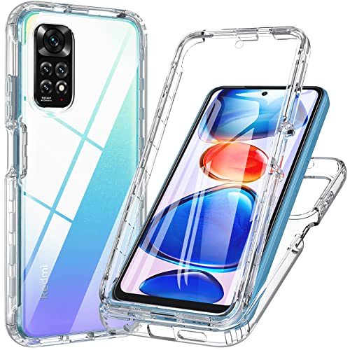 BESINPO Xiaomi Redmi Note 11 Hülle, Redmi Note 11/11S Hülle, 360 Grad Case Silikon Robust Cover mit Schwer Eingebautem Displayschutz Outdoor Bumper Schutzhülle Handyhülle Redmi Note 11 Transparent von BESINPO