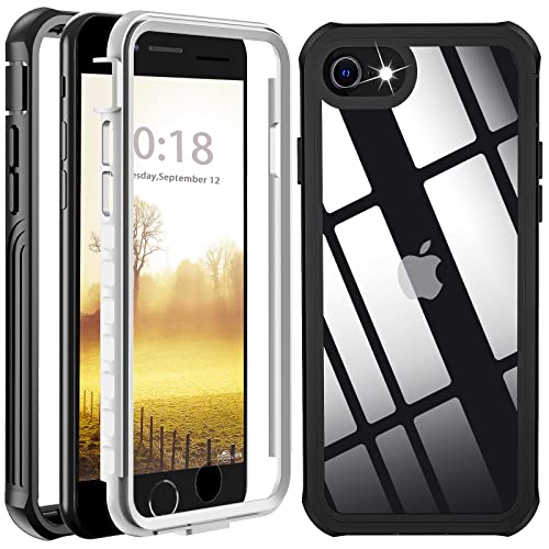 BESINPO iPhone SE 2022/ SE 2020 Hülle, iPhone SE/8/7/6s Hülle, 360 Grad Rundumschutz mit Displayschutz Bumper Transparent Case Outdoor Schutzhülle Handyhülle für iPhone SE 2022/SE 2020/8/7/6s von BESINPO