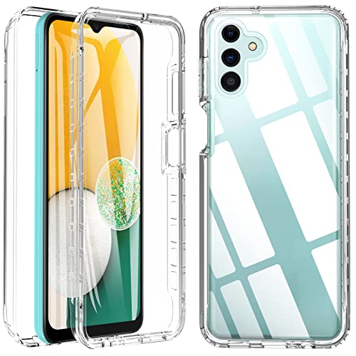 Für Samsung Galaxy A13 5G Hülle, Samsung Galaxy A04s Hülle, 360 Grad Rundumschutz Stoßfest TPU Bumper Silikon Case Mit Integriertem Displayschutz Handyhülle für Samsung A04s / A13 5G (Transparent) von BESINPO