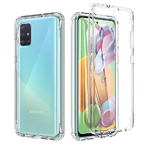 Samsung Galaxy A51 Hülle, Samsung A51 hülle 4G Transparent Silikon Crystal Clear Hülle 360 Grad Rundumschutz mit Eingebautem Displayschutz Bumper Schutzhülle Case Handyhülle für Samsung A51 4G von BESINPO