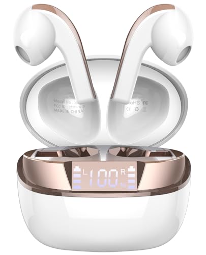 BESNOOW Bluetooth Kopfhörer, Kopfhörer Kabellos Bluetooth 5.3 In Ear Kopfhörer mit 4 Mikrofon, Kabellose Kopfhörer ENC Lärmreduzierung Earbuds, 40H Tiefer Bass, LED-Anzeige, IP7 Wasserdicht Ohrhörer von BESNOOW