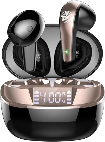 Bluetooth Kopfhörer, Kopfhörer Kabellos Bluetooth 5.3 In Ear Kopfhörer mit 4 HD Mic, Mini Kabellose Kopfhörer ENC Lärmreduzierung Earbuds, 40H Tiefer Bass, LED-Anzeige, IP7 Wasserdicht Ohrhörer (2024) Bluetooth Kopfhörer, Kopfhörer Kabellos Bluetooth 5.3 In Ear Kopfhörer mit 4 HD Mic, Mini Kabellose Kopfhörer ENC Lärmreduzierung Earbuds, 40H Tiefer Bass, LED-Anzeige, IP7 Wasserdicht Ohrhörer (2024) von BESNOOW