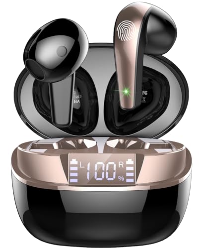 Bluetooth Kopfhörer, Kopfhörer Kabellos Bluetooth 5.3 In Ear Kopfhörer mit 4 Mikrofon, 2024 Neue Kabellose Kopfhörer ENC Lärmreduzierung Earbuds, 40H Tiefer Bass, LED-Anzeige, IP7 Wasserdicht Ohrhörer Bluetooth Kopfhörer, Kopfhörer Kabellos Bluetooth 5.3 In Ear Kopfhörer mit 4 Mikrofon, 2024 Neue Kabellose Kopfhörer ENC Lärmreduzierung Earbuds, 40H Tiefer Bass, LED-Anzeige, IP7 Wasserdicht Ohrhörer von BESNOOW