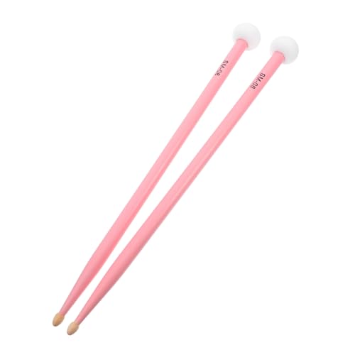 BESPORTBLE 1 Paar Ahornstangen Zubehör für Trommeln Trommelhammer musikalische Stöcke Snare-Drum-Schlägel Instrumententeile Percussion-Sticks mit Holzspitze Spielzeughammer gefühlt Rosa von BESPORTBLE