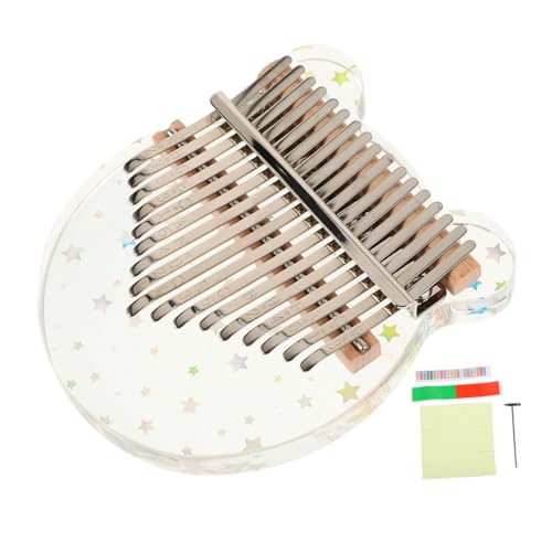 BESPORTBLE 1Satz Kalimba Tasten Daumenklavier Für Anfänger Transparentes Fingerklavier Im Bär Design Tragbares Musikinstrument Mit Stimmhammer Und Zubehör Für Familienfeiern Und Reisen von BESPORTBLE