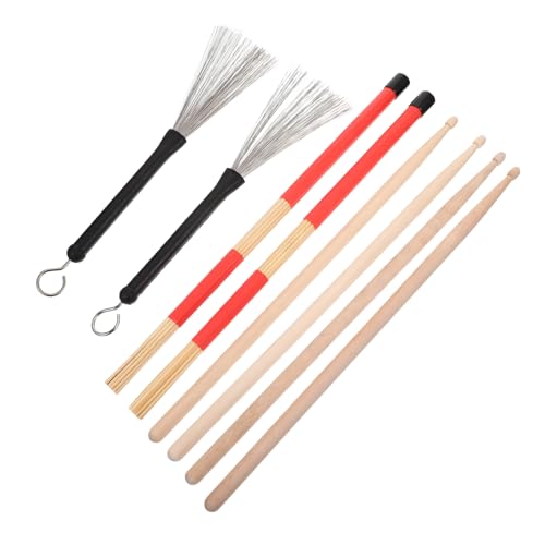 BESPORTBLE 1Satz Trommelstöcken und Drahtbürsten Drumsticks für Schlagzeug Aufbewahrungstasche für Konzerte Bar und Auftritte Bequem und Langlebig von BESPORTBLE