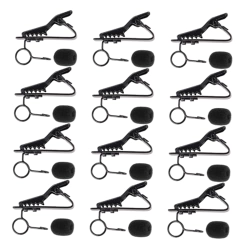 BESPORTBLE 24Stücke Mikrofon Clips Aus Eisen Mit Krawattenklammern Und Schwammabdeckungen Universelle Mini Lavalier Mikrofon Halterungen Schwarz Für Ansteckmikrofone von BESPORTBLE