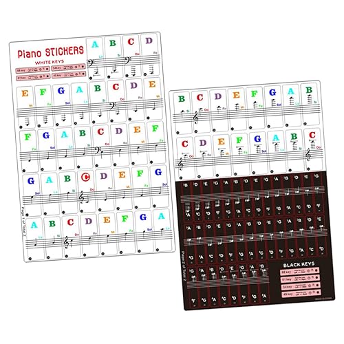 BESPORTBLE 2Sätze Klaviertastatur Aufkleber Set für Tasten Abnehmbare Notenetiketten für Elektronische Orgel Einfache Anwendung für Anfänger und Druckqualität BESPORTBLE 2Sätze Klaviertastatur Aufkleber Set für Tasten Abnehmbare Notenetiketten für Elektronische Orgel Einfache Anwendung für Anfänger und Druckqualität von BESPORTBLE