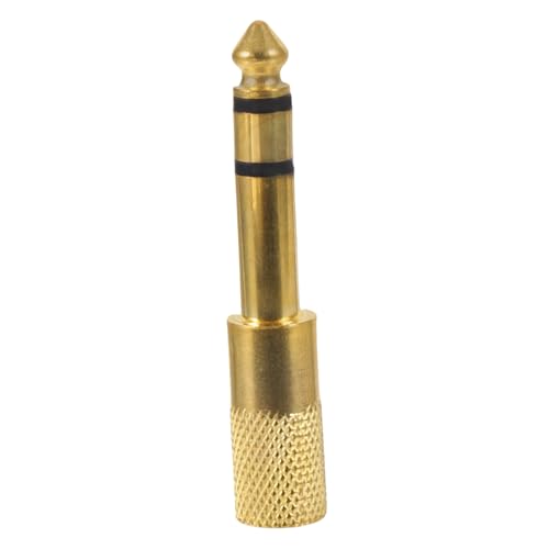 BESPORTBLE Stereo Kopfhörer Adapter Kompatibel Mit Audio Geräten Mikrofonen Gitarren Goldfarben von BESPORTBLE