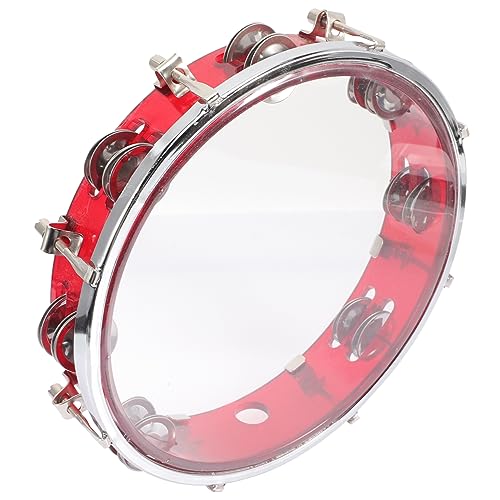 BESPORTBLE Tamburine für die Party kinderinstrumente musikinstrumente Kinderschlaginstrument music instruments for tambourin Tambor Party-Tamburin Handtrommel Plastik rot von BESPORTBLE