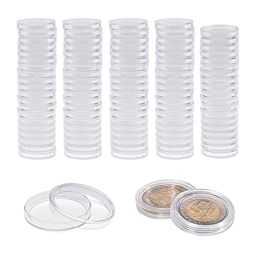 100 Stück transparente Kunststoff-Münzaufbewahrungsbehälter für 20 mm Münzensammelmaterial 100 Stück transparente Kunststoff-Münzaufbewahrungsbehälter für 20 mm Münzensammelmaterial von BESSTUUP