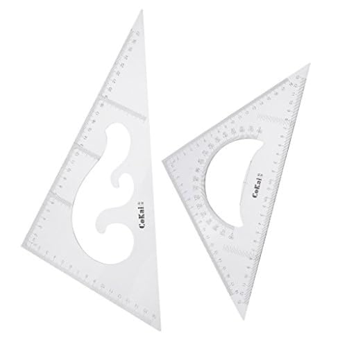 2er Dreieck Lineal, 30/60 und 45/90 Dreieck Packung, Set Quadrate, Geometrie-Lineal Präzision Imperial Grade Zeichnung Messlineale - 30cm 2er Dreieck Lineal, 30/60 und 45/90 Dreieck Packung, Set Quadrate, Geometrie-Lineal Präzision Imperial Grade Zeichnung Messlineale - 30cm von BESSTUUP