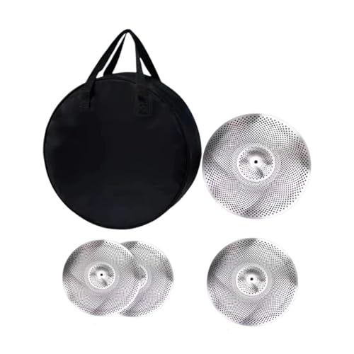 4 Stück Low Volume Becken Schlagzeug Übungsset 14 16 20 Zoll mit Aufbewahrungstasche für Anfänger Bühne Musikzimmer 4 Stück Low Volume Becken Schlagzeug Übungsset 14 16 20 Zoll mit Aufbewahrungstasche für Anfänger Bühne Musikzimmer von BESSTUUP