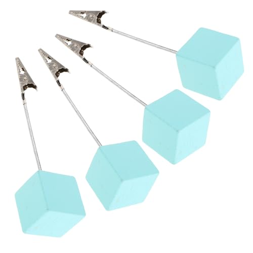 4 Stück Memo-Clip Halter mit Würfelbasis – Krokodilklemme für Tischnummern, Platzkarten und Schreibtisch-Display 4 Stück Memo-Clip Halter mit Würfelbasis – Krokodilklemme für Tischnummern, Platzkarten und Schreibtisch-Display von BESSTUUP