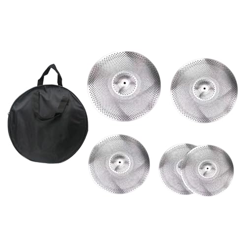 Leise Becken mit geringer Lautstärke, mit Aufbewahrungstasche für Schlagzeug-Set, 35,6 cm, 40,6 cm, 45,7 cm, 45,7 cm, 50,8 cm, 50,8 cm, Legierung, schallabsorb Leise Becken mit geringer Lautstärke, mit Aufbewahrungstasche für Schlagzeug-Set, 35,6 cm, 40,6 cm, 45,7 cm, 45,7 cm, 50,8 cm, 50,8 cm, Legierung, schallabsorb von BESSTUUP