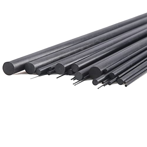Kohlefaserstäbe 0,5–6 mm x 1000 mm | 12 Größen, je 5 Stück for RC-Drohnen/Modellflugzeuge for Selbermachen (0,8 mm)(4.5mm) von BESSX