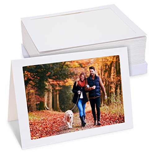 Best Paper Greetings Passepartout-Karten (Set, 36 Stück) - Für Fotos zum Einfügen, Briefumschläge inbegriffen, Klappkarten - Weiß, 14 cm x 19,7 cm, Ausschnitt 8,9 cm x 14 cm von BEST PAPER GREETINGS