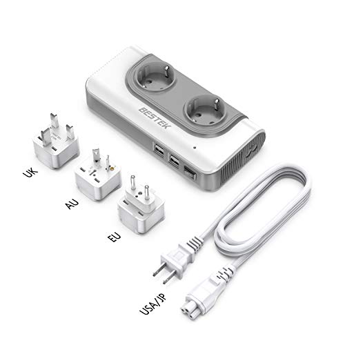 BESTEK 200W Spannungswandler mit 4 USB Reiseladegerät 110v auf 230v Reiseadapter Stromwandler mit austauschbare UK, EU, AU Reisestecker für Reisen nach USA, JAP, KAN, AUS, China,Thailand weiß BESTEK 200W Spannungswandler mit 4 USB Reiseladegerät 110v auf 230v Reiseadapter Stromwandler mit austauschbare UK, EU, AU Reisestecker für Reisen nach USA, JAP, KAN, AUS, China,Thailand weiß von BESTEK