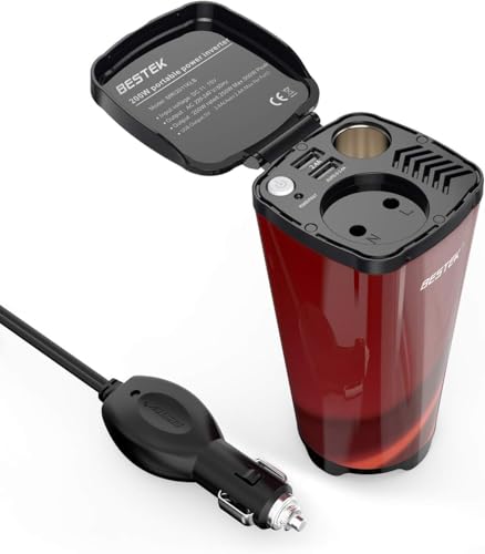 BESTEK Auto Wechselrichter 200W: Tasseförmiger KFZ-Spannungswandler 12V DC auf 230V AC Power Inverter mit 2 USB-Anschlüssen & Zigarettenanzünder-Adapter für Auto/Reise – Kompakt & Leistungsstark BESTEK Auto Wechselrichter 200W: Tasseförmiger KFZ-Spannungswandler 12V DC auf 230V AC Power Inverter mit 2 USB-Anschlüssen & Zigarettenanzünder-Adapter für Auto/Reise – Kompakt & Leistungsstark von BESTEK