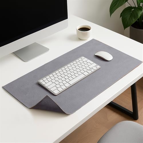 BESTORI Doppelseitige Schreibtischunterlage Große Wasserdichte Rutschfest Mauspad aus PU-Leder Schreibunterlage für Büro/Zuhause Grau/Marineblau, 70 x 30 cm BESTORI Doppelseitige Schreibtischunterlage Große Wasserdichte Rutschfest Mauspad aus PU-Leder Schreibunterlage für Büro/Zuhause Grau/Marineblau, 70 x 30 cm von BESTORI