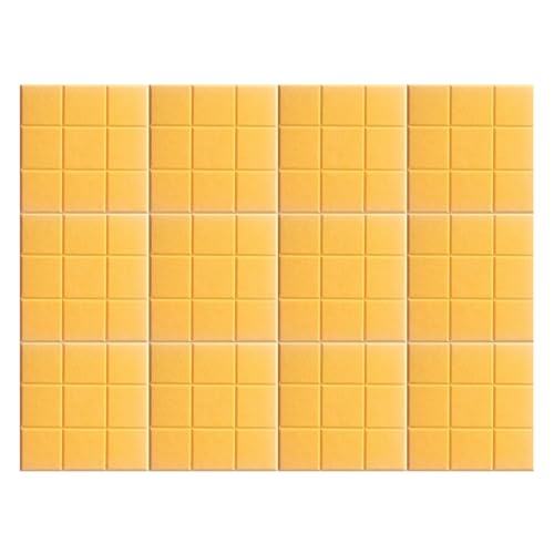 BESTORI Filz Pinnwand Selbstklebend Große Filzboard Memotafeln Bulletin Board für Memos Foto Büro Küche Wanddekoration 12 Stück 30 x 30 cm, Gelb von BESTORI