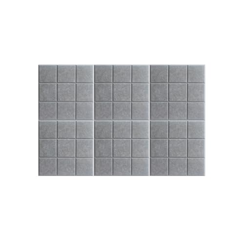 BESTORI Filz Pinnwand Selbstklebend Große Filzboard Memotafeln Bulletin Board für Memos Foto Büro Küche Wanddekoration 6 Stück 30 x 30 cm, Grau von BESTORI