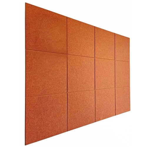 BESTORI Große Filz Pinnwand Selbstklebend 12 Stück 30 x 30 cm, Filzboard Memotafeln Memo Boards für Büro, Wohnzimmer, Schlafzimmer, Wand Orange von BESTORI