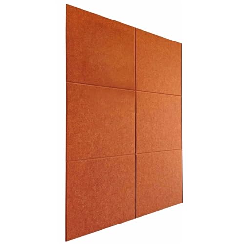 BESTORI Große Filz Pinnwand Selbstklebend 6 Stück 30 x 30 cm, Filzboard Memotafeln Memo Boards für Büro, Wohnzimmer, Schlafzimmer, Wand Orange von BESTORI