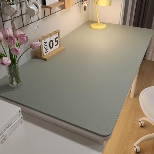 BESTORI Multifunktionales Schreibtischunterlage Rutschfeste Wasserdichter Mauspad PU Leder Ultradünnes Mauspad für Büro und Zuhause Grau, 80 x 40 cm von BESTORI