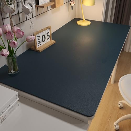 BESTORI Multifunktionales Schreibtischunterlage Rutschfeste Wasserdichter Mauspad PU Leder Ultradünnes Mauspad für Büro und Zuhause Marineblau, 60 x 35 cm von BESTORI