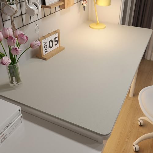 BESTORI Multifunktionales Schreibtischunterlage rutschfeste Wasserdichter Mauspad PU Leder Ultradünnes Mauspad für Büro und Zuhause Weiß, 80 x 160 cm von BESTORI