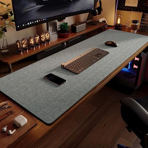 BESTORI Schreibtischunterlage Leder Rutschfeste Office Mauspad Wasserdichte Große Multifunktionales Schreibtischmatte für Büro Zuhause Blau, 70 x 30 cm von BESTORI