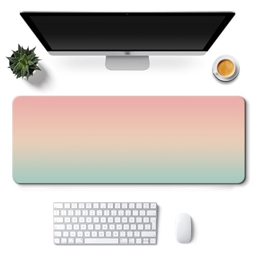 BESTORI Schreibtischunterlage PU Leder Mauspad Wasserfest Rutschfest Multifunktionales Office Tischschutz Unterlage für Büro Home Regenbogen, 30 x 60 cm von BESTORI