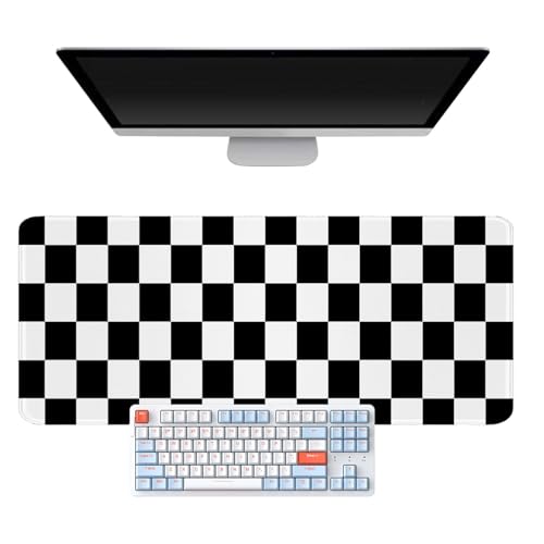 BESTORI Schreibtischunterlage Rutschfeste wasserfeste Tischunterlage Plaid Laptop Schreibunterlage Tischschutz Unterlage für Büro Home, Schwarz, 40 x 70 cm von BESTORI