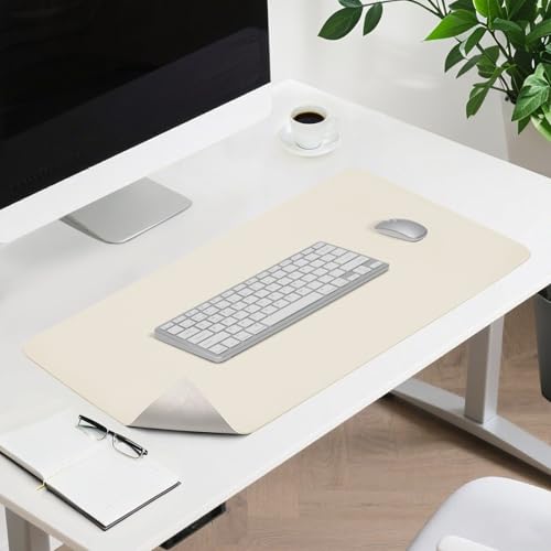 BESTORI Schreibtischunterlage Wasserdichte Rutschfeste Mauspad Große PU-Leder Schreibunterlage Schreibtischmatte für Büro/Zuhause Beige, 80 x 40 cm von BESTORI