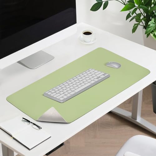 BESTORI Schreibtischunterlage Wasserdichte Rutschfeste Mauspad Große PU-Leder Schreibunterlage Schreibtischmatte für Büro/Zuhause Grün, 80 x 40 cm von BESTORI