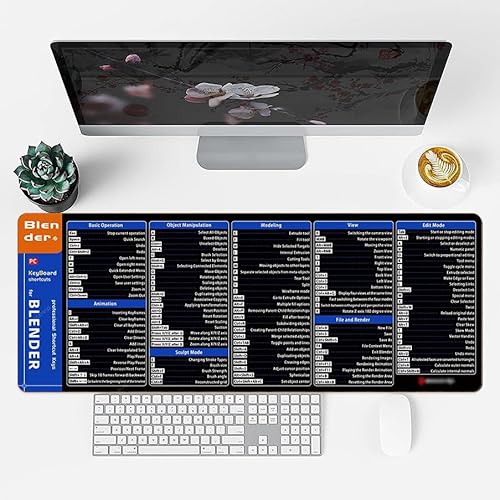 BESTORI Spickzettel Schreibtischunterlage Rutschfeste Unterlage Tastenkombinationen Mousepad Büroschreibtisch Computer Tastatur Zubehör 80 x 30 cm von BESTORI