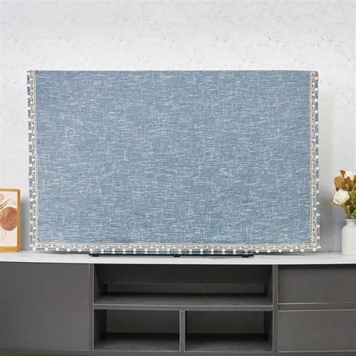 BESTORI TV Hülle Leinen TV Abdeckung Staubschutzhülle für LCD LED Volltonfarbe Staubschutz Abdeckhaube für Computermonitor, Gebogener und Hängender Fernseher, Blau, 34x46cm BESTORI TV Hülle Leinen TV Abdeckung Staubschutzhülle für LCD LED Volltonfarbe Staubschutz Abdeckhaube für Computermonitor, Gebogener und Hängender Fernseher, Blau, 34x46cm von BESTORI