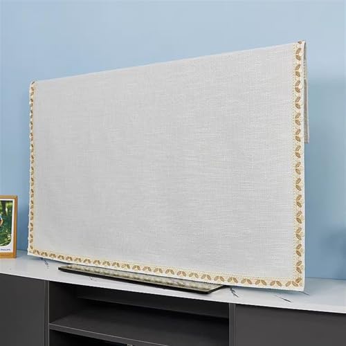 BESTORI TV Hülle Leinen TV Abdeckung Staubschutzhülle für LCD LED Volltonfarbe Staubschutz Abdeckhaube für Computermonitor, Gebogener und Hängender Fernseher, Weiß, 115x195cm BESTORI TV Hülle Leinen TV Abdeckung Staubschutzhülle für LCD LED Volltonfarbe Staubschutz Abdeckhaube für Computermonitor, Gebogener und Hängender Fernseher, Weiß, 115x195cm von BESTORI