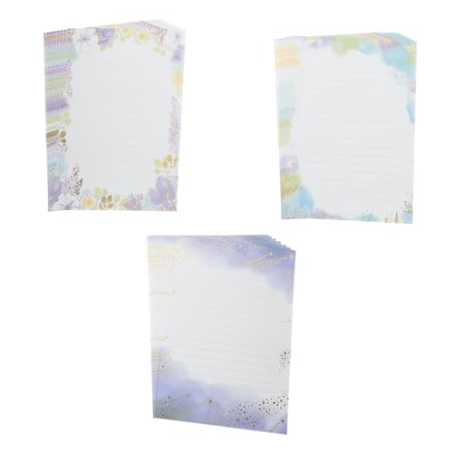 BESTYASH 24 Blatt Briefpapier Mit Heißprägung Stationäres Papier Liniertes Schreibpapier Schreibwaren von BESTYASH