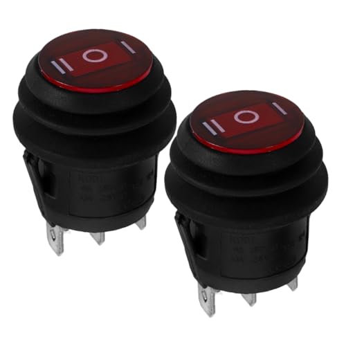 BESTYASH 2Stücke Kfz Wippschalter Pin Positionen Mini Bootsschalter für Auto Lkw Langlebig und Zuverlässig Material Effektive Feuchtigkeitsbarriere von BESTYASH