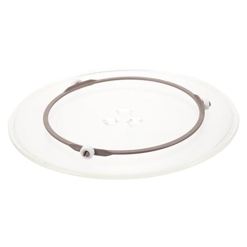 BESTonZON 1 Satz Glasschale Für Die Mikrowelle Mikrowellen-plattenteller Aus Glas Mikrowellen-gartablett Mikrowellenglas Ersatz-mikrowellenplatte Ofenplatte Weiß Netz von BESTonZON