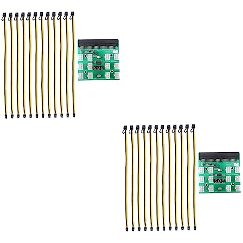 BESTonZON 2 Sätze Konvertierungsplatine Netzkabel der Grafikkarte GPU-Board-Adapter Stromversorgung GPU-Powerboard Bergbau Versorgung Server Leistungsplatine Riser-Karte Netzteil 6polig von BESTonZON