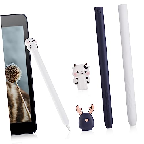 BESTonZON 2St Apfel penci pens Sleeve stifte aufbewahrung ipencil 2nd Generation Cow case Silikonstift 2 Stifthülsenabdeckung Schutzhülle aus Silikon Karikatur Etui Ärmel von BESTonZON