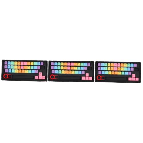 BESTonZON 3 Sätze Tastenkappe Tastaturzubehör Bunte Tastaturkappen Pudding Keycaps Keyset Tastaturen Tastatur versorgung Tastaturschutz Klaviatur Querwelle Suite Abs von BESTonZON