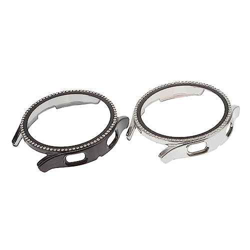 BESTonZON 4 Stück Einreihiges Diamantgehäuse Fall smarte Uhren dekorativer Uhrenschutz Schutzhülle ansehen Smartwatch-Abdeckung runden Zubehör Schutzkappe Anschauen Folie aus gehärtetem Glas von BESTonZON